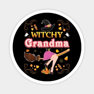 I'm He Witchy Grandma Witch Broom Halloween Pumpkin Family Magnet